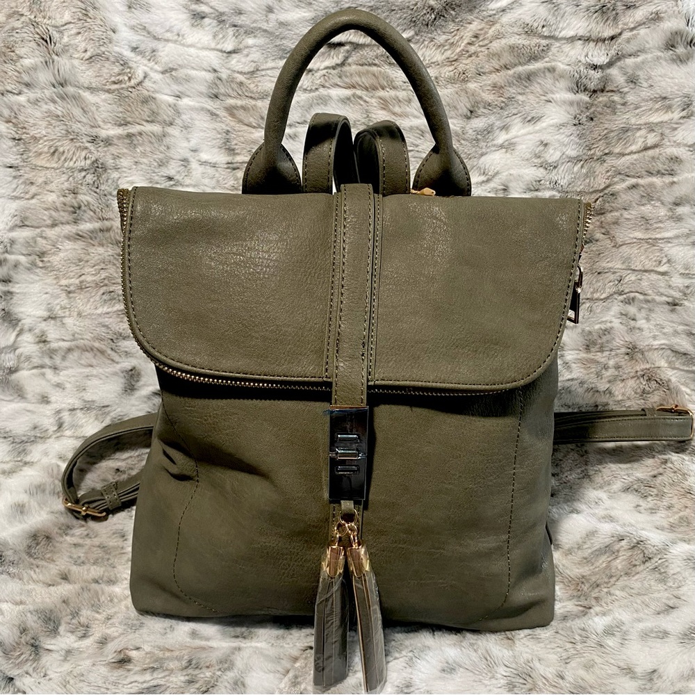 Miztique The Diana Backpack Purse for Women,Flap Over Tote Bag,Soft Vegan